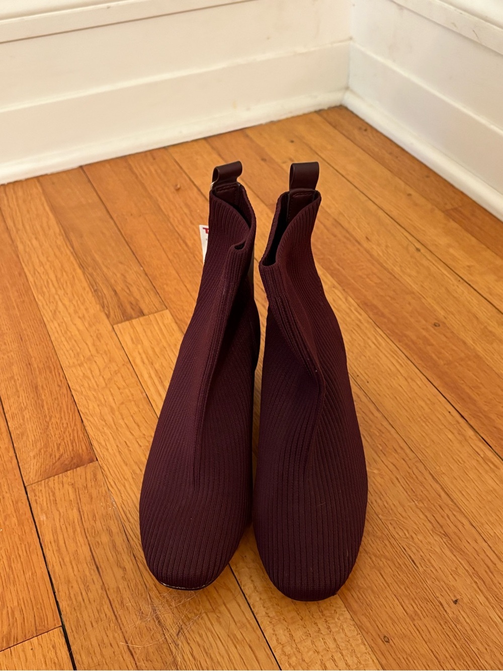 Joie Women's Slip-On Stretch Knit Ankle Booties in Burgundy